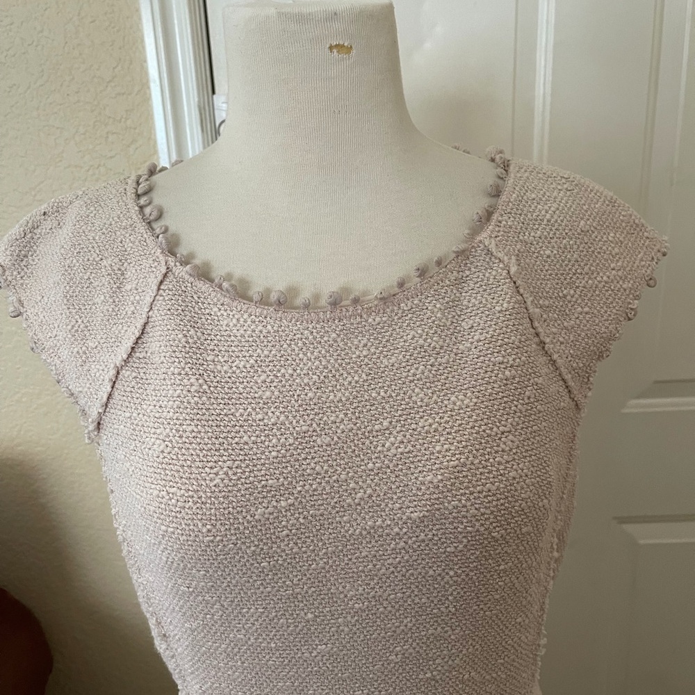 REBECCA TAYLOR Women’s Beige fit & flare Midi Dress Size 12 excellent condition